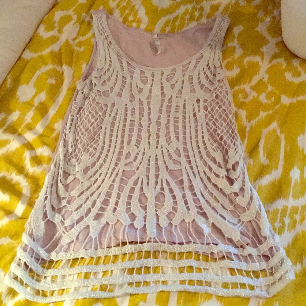 LC tank top in silver with gray under layer